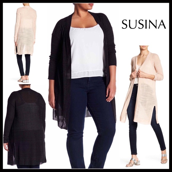 BLACK CARDI LONG LIGHTWEIGHT SUMMER CARDIGAN A2C - Picture 8 of 8